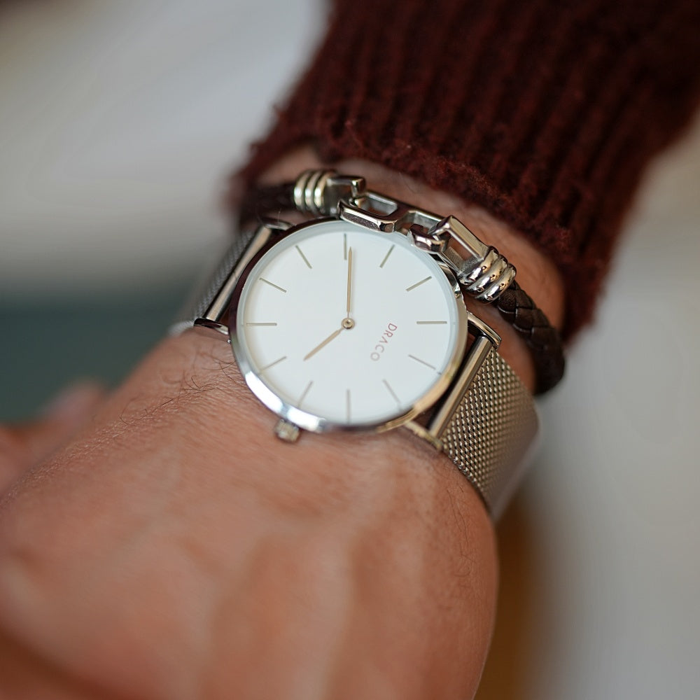 Bratara Barbati Piele Impletita