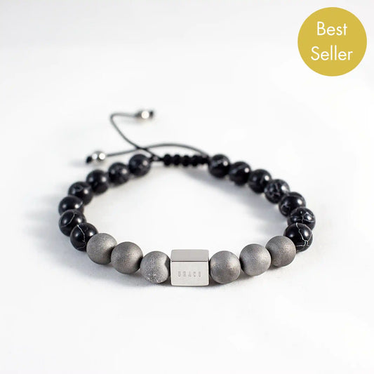 bratara barbati cu margele din pietre semipretioase