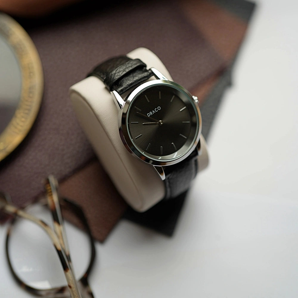 Ceas Celestial - Negru - Piele