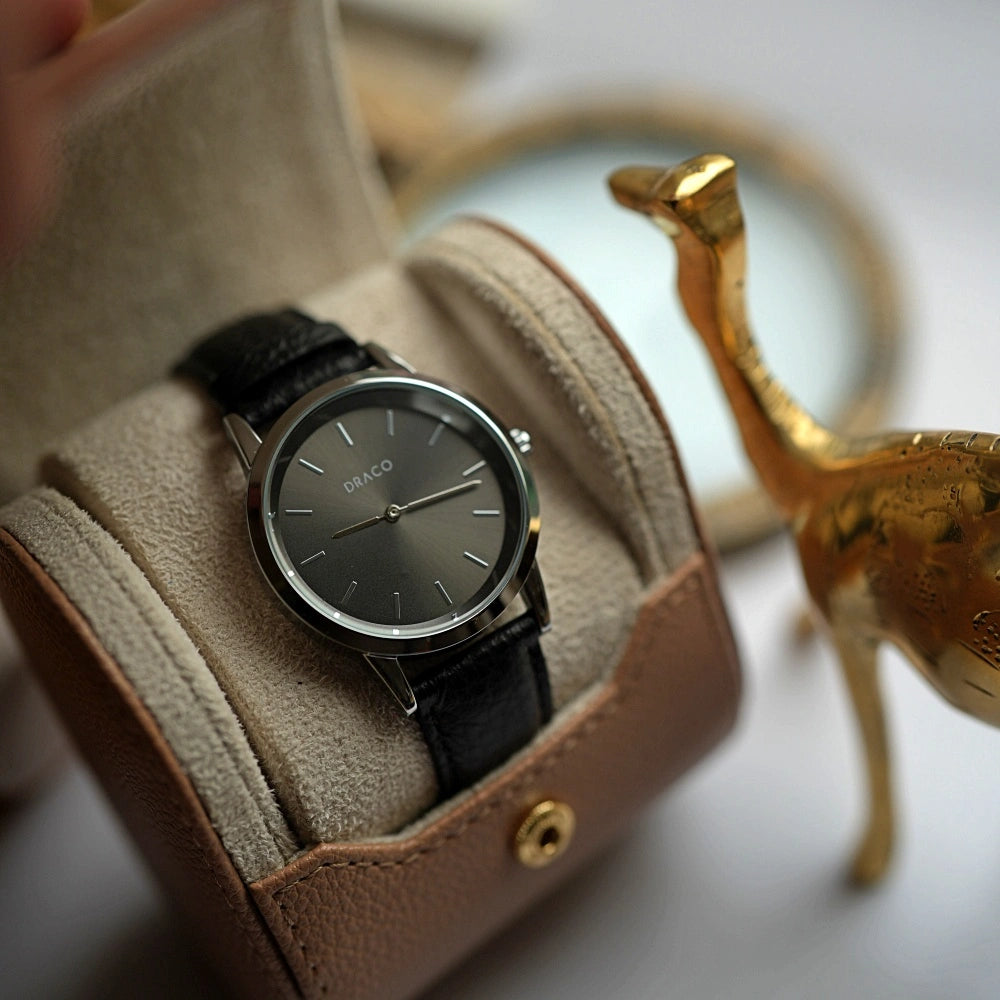 Ceas Celestial - Negru - Piele