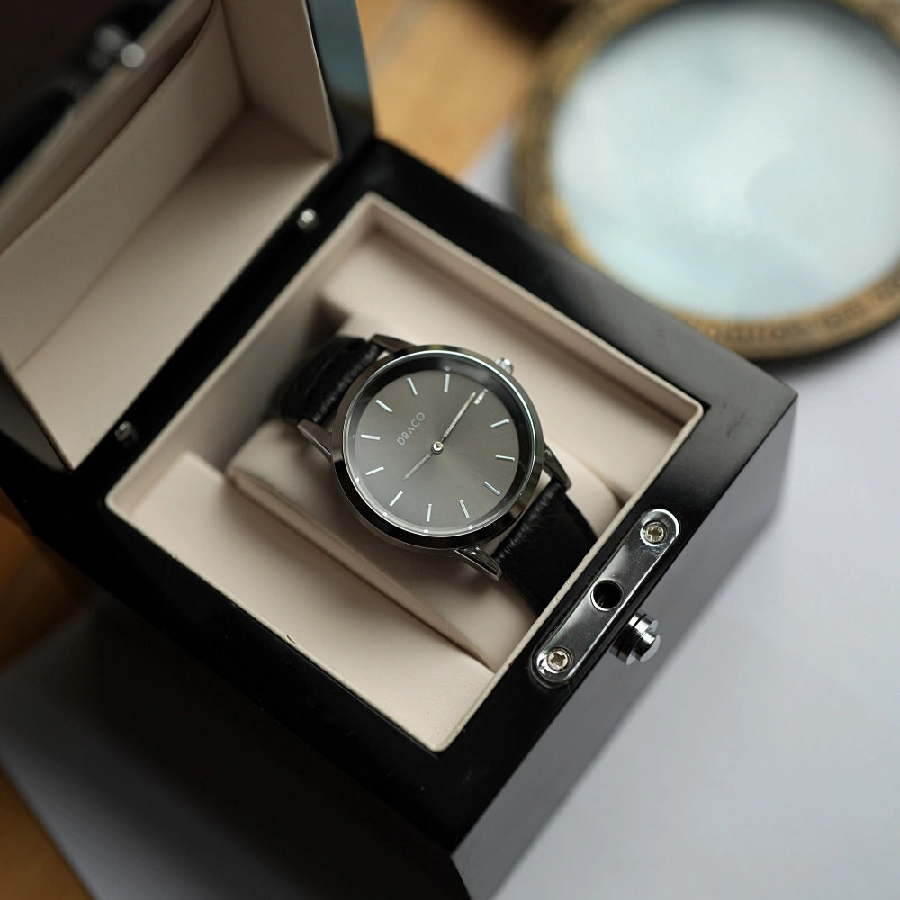 Ceas Celestial - Negru - Piele