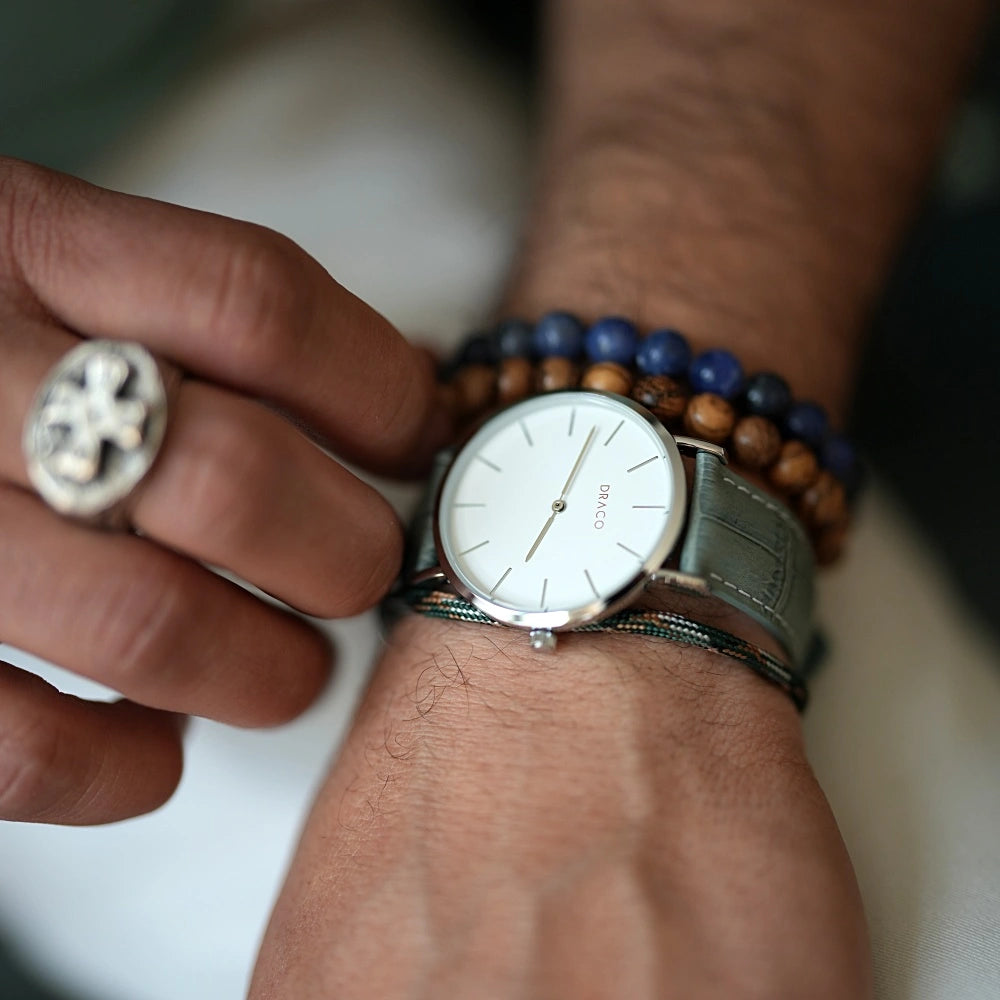 Ceas Arista - Alb - Piele