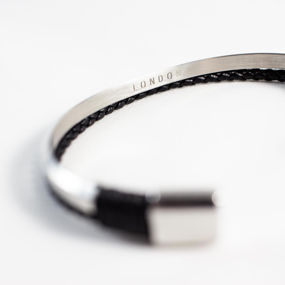 Bratara Piele si Inox Barbati