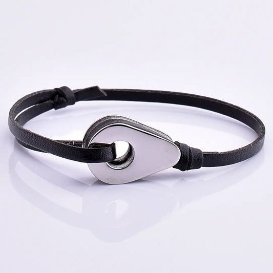 Leather with Oval Hook Bracelet